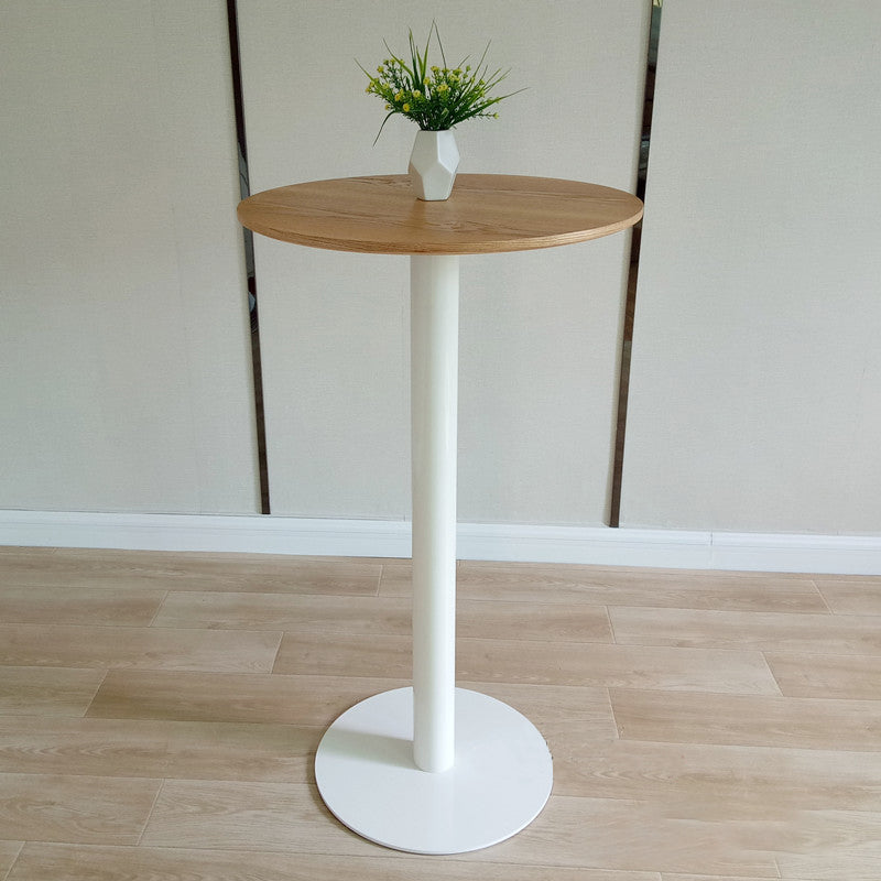 White Modern Style Round Table in Metal Milk Tea Shop Bar Table