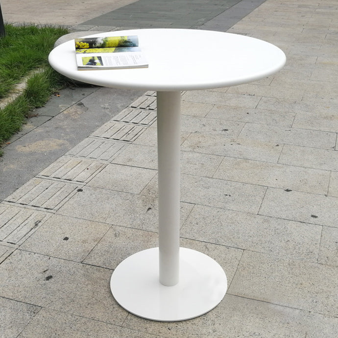 White Modern Style Round Table in Metal Milk Tea Shop Bar Table