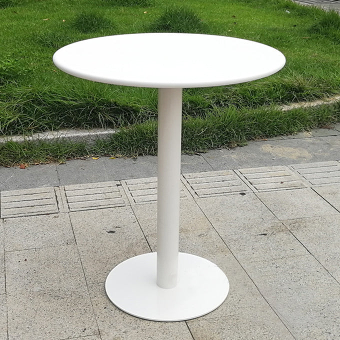 White Modern Style Round Table in Metal Milk Tea Shop Bar Table