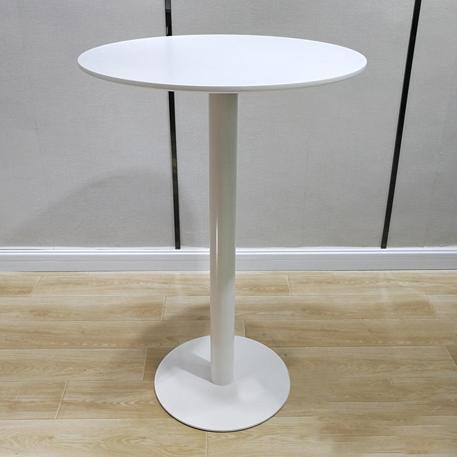 White Modern Style Round Table in Metal Milk Tea Shop Bar Table