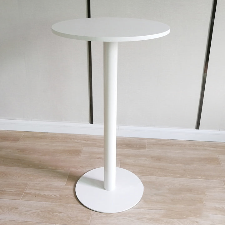 White Modern Style Round Table in Metal Milk Tea Shop Bar Table