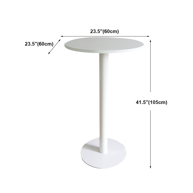 White Modern Style Round Table in Metal Milk Tea Shop Bar Table