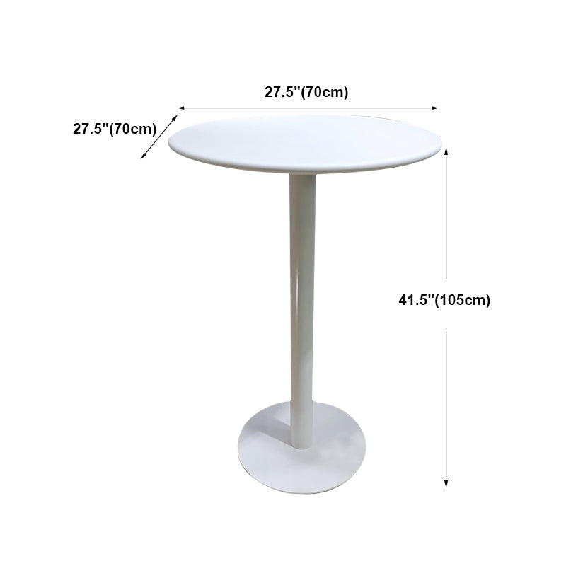 White Modern Style Round Table in Metal Milk Tea Shop Bar Table