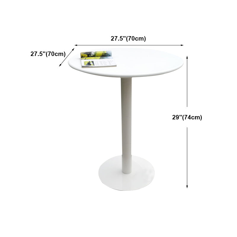 White Modern Style Round Table in Metal Milk Tea Shop Bar Table