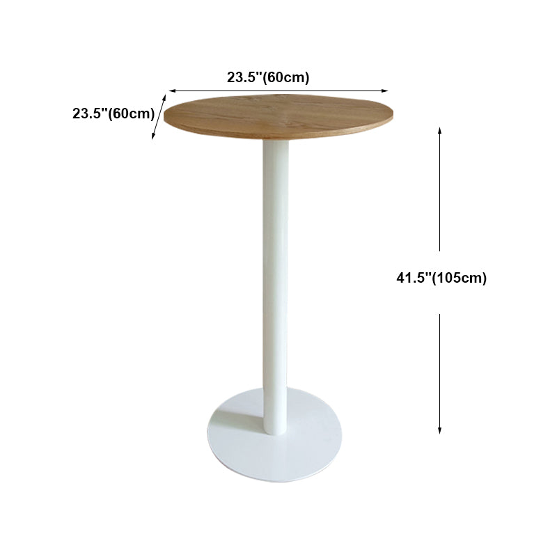 White Modern Style Round Table in Metal Milk Tea Shop Bar Table