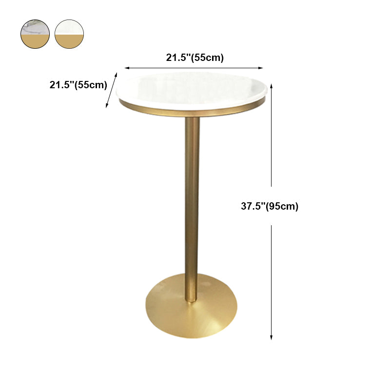 White Glam Style Ropund Table in Iron and Wood Table Milk Tea Shop Bar Table