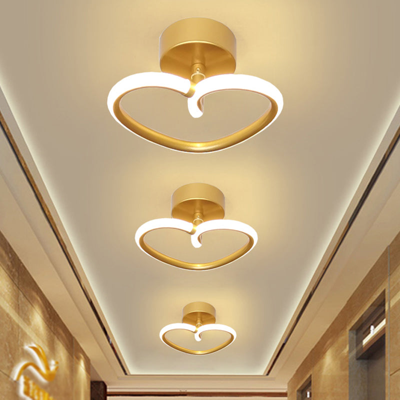 Heart Shape Flush Mounted Ceiling Lights Contemporary Ceiling Lighting for Living Room