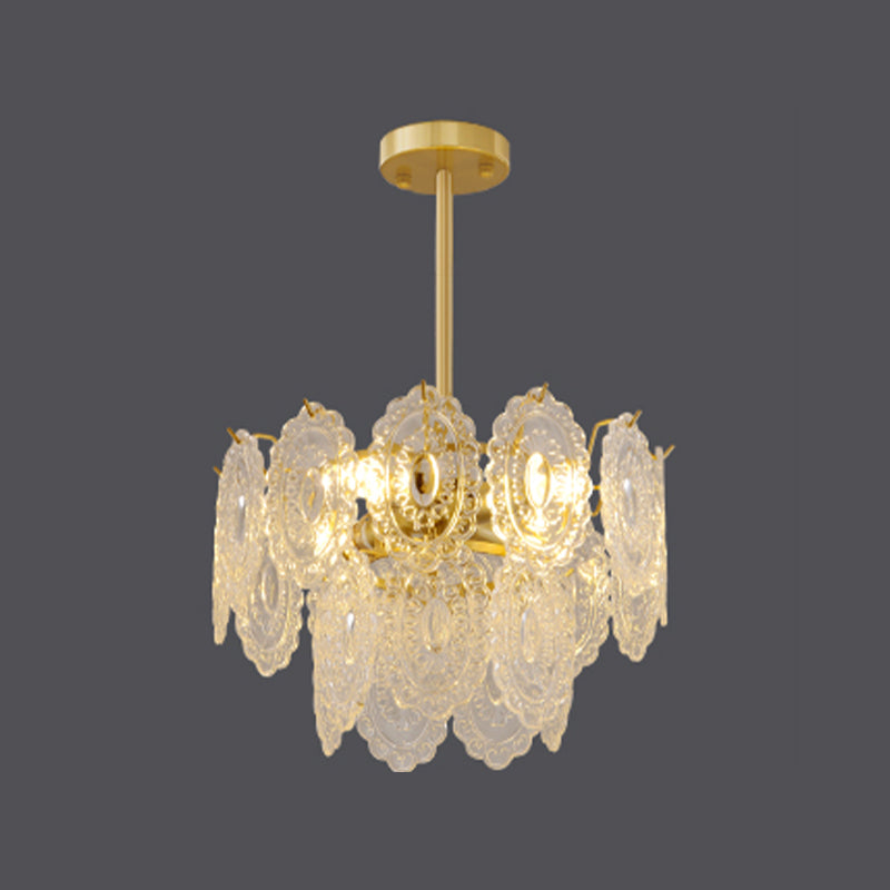 Lustre de style moderne luminaire en métal en verre multiples lustres pendentiel