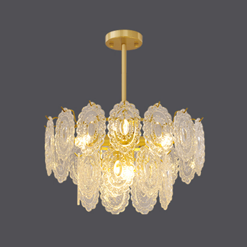 Lustre de style moderne luminaire en métal en verre multiples lustres pendentiel