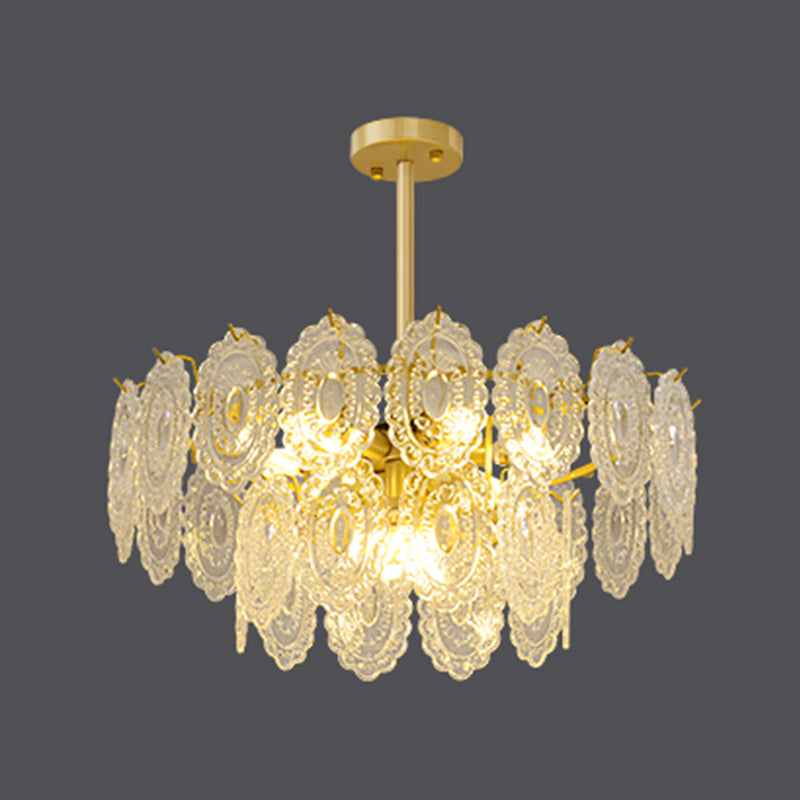 Lustre de style moderne luminaire en métal en verre multiples lustres pendentiel