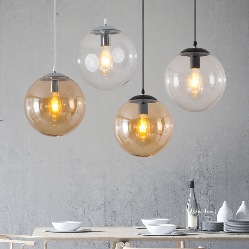 Boule de verre suspendue Light Modern Pendant Lighting Fixtures pour le salon