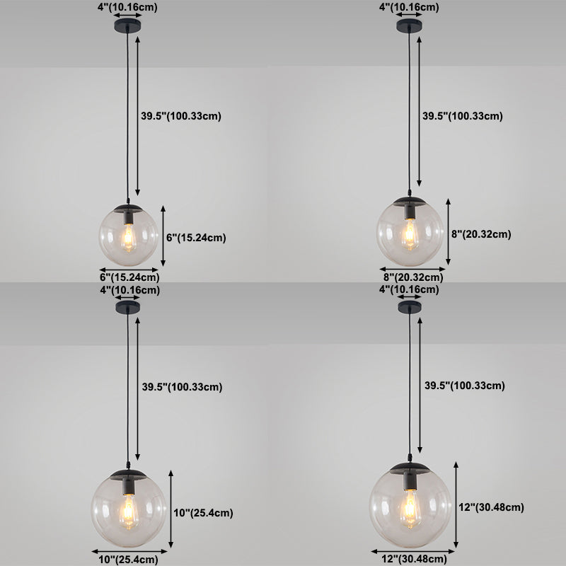 Balla di vetro appeso a sospensione moderna Apparecchi di illuminazione a sospensione per soggiorno