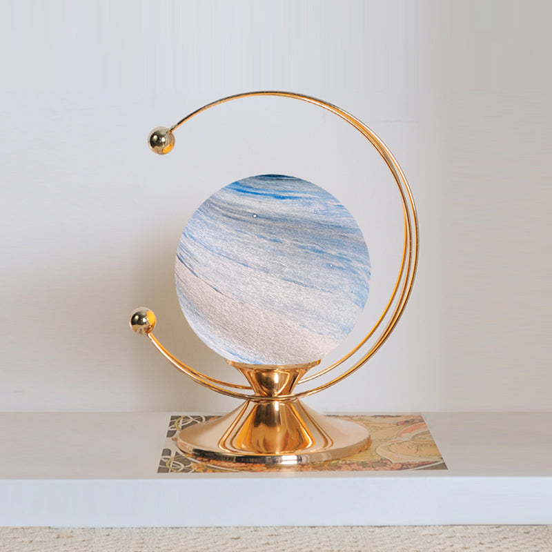 Moderner Stil Planet Schreibtisch Hellglas Schatten Augenschutz Schreibtischlampe für Wohnzimmer