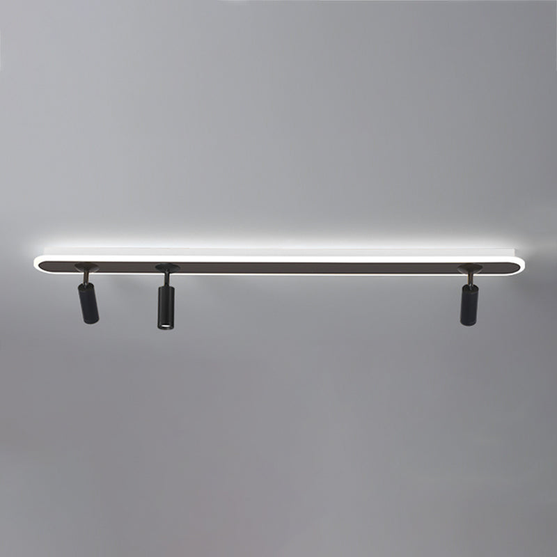 Cylindrical Shape LED Rail Ceiling Lamp Modern Iron Flush Mount for Living Room