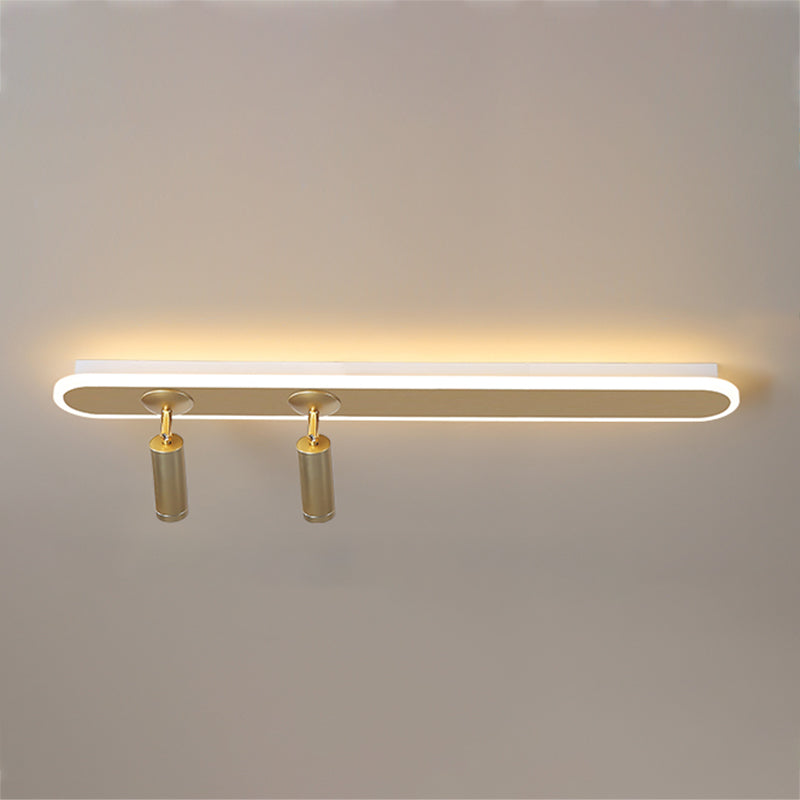 Cylindrical Shape LED Rail Ceiling Lamp Modern Iron Flush Mount for Living Room