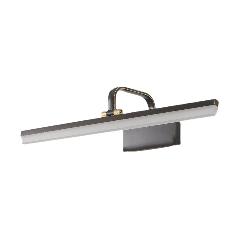 Lineaire schaduw metalen wand sconce moderne stijl 1 licht spiegel wand gemonteerd licht in zwart