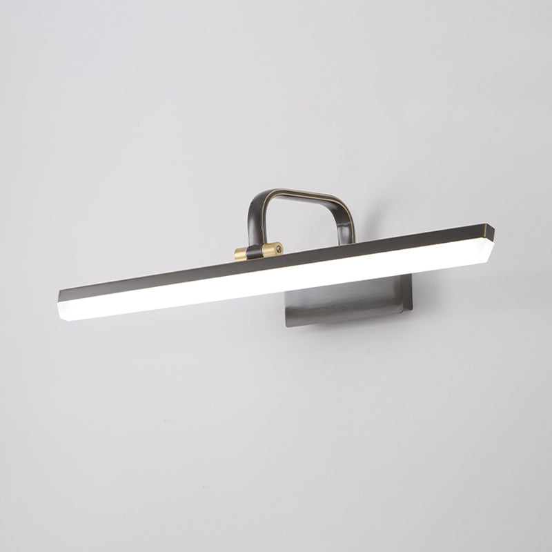 Lineaire schaduw metalen wand sconce moderne stijl 1 licht spiegel wand gemonteerd licht in zwart