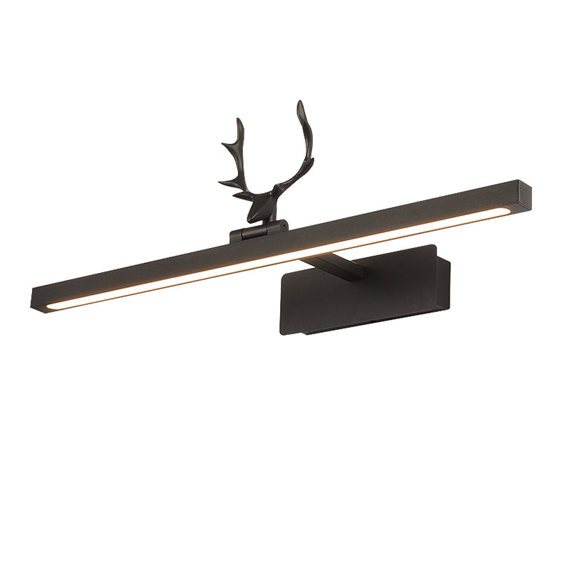 Lineaire vorm Metalen wand SCONCE Moderne stijl 1- Lichte spiegelwandgemonteerd licht in zwart