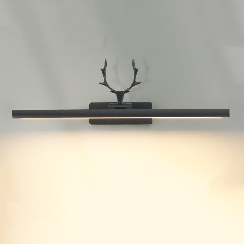 Lineaire vorm Metalen wand SCONCE Moderne stijl 1- Lichte spiegelwandgemonteerd licht in zwart