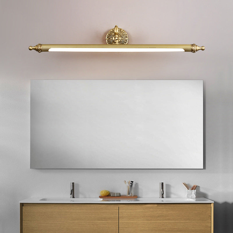 Lineaire vorm Metalen wand SCONCE Moderne stijl 1-licht spiegelwand gemonteerd licht in messing