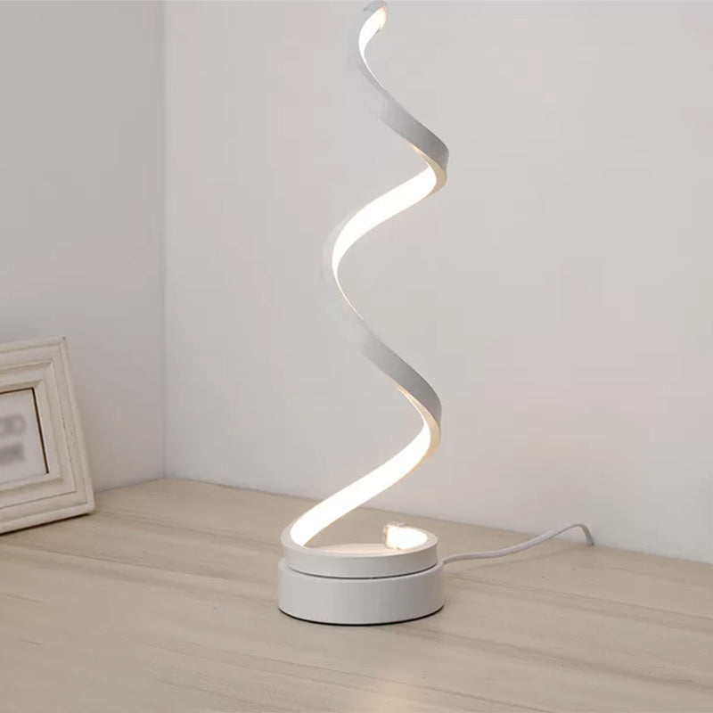 Metall Spiral Night Tischlampen moderne Stil 1 Leichte Nachttischlampe