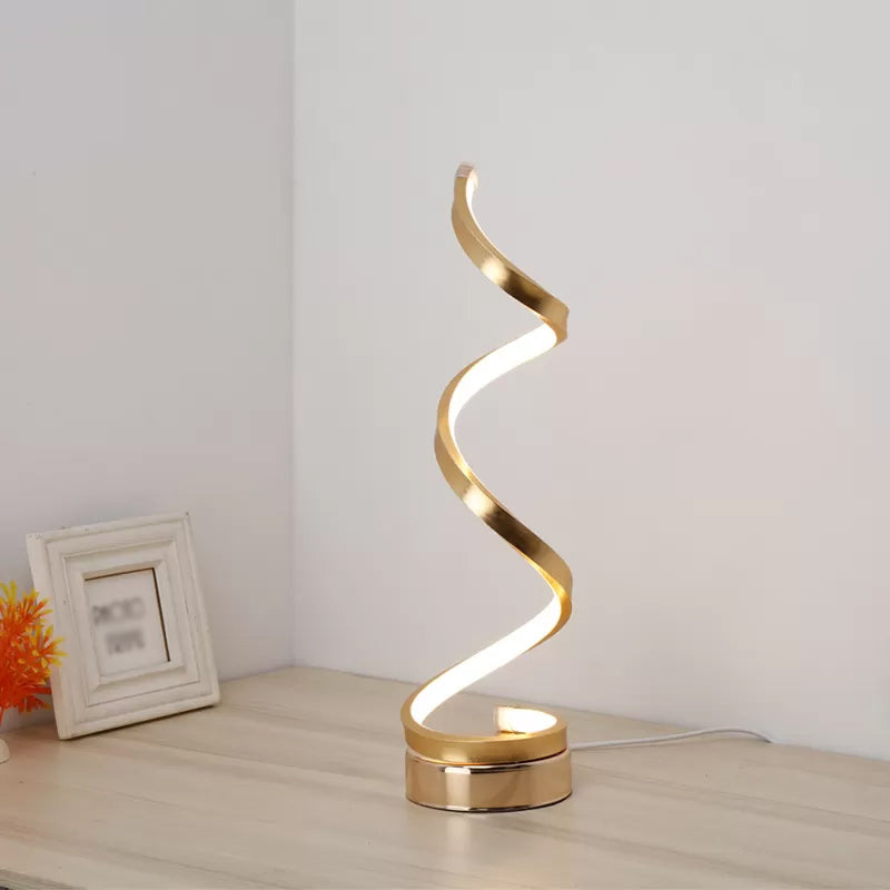 Metall Spiral Night Tischlampen moderne Stil 1 Leichte Nachttischlampe