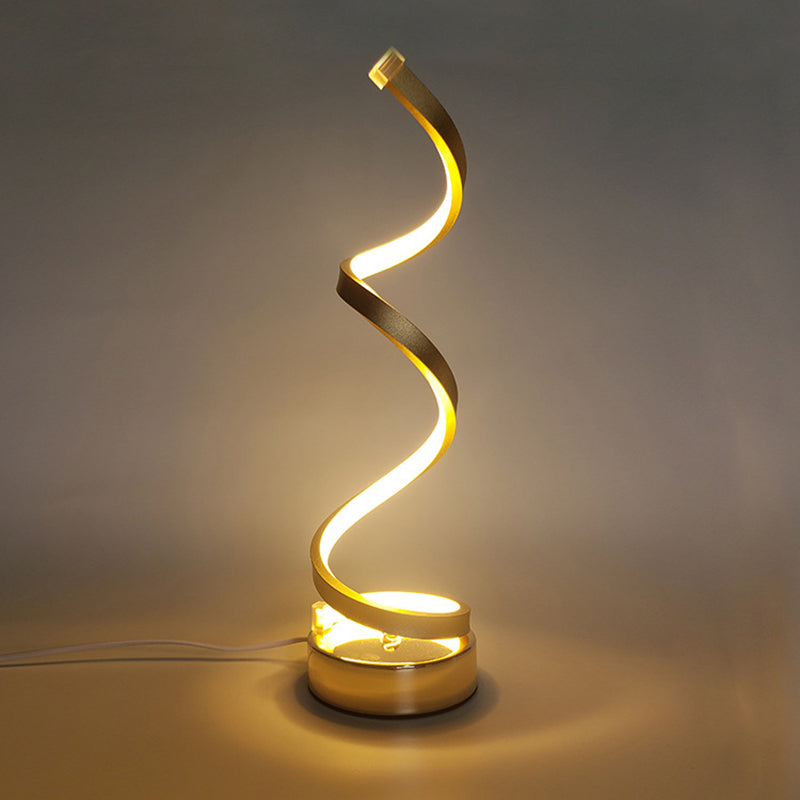 Metall Spiral Night Tischlampen moderne Stil 1 Leichte Nachttischlampe