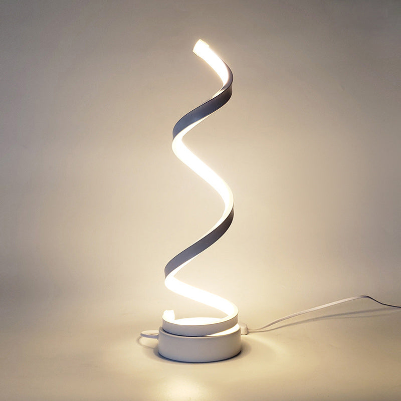 Metall Spiral Night Tischlampen moderne Stil 1 Leichte Nachttischlampe