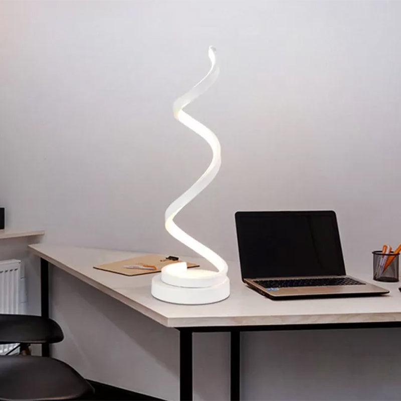 Metall Spiral Night Tischlampen moderne Stil 1 Leichte Nachttischlampe