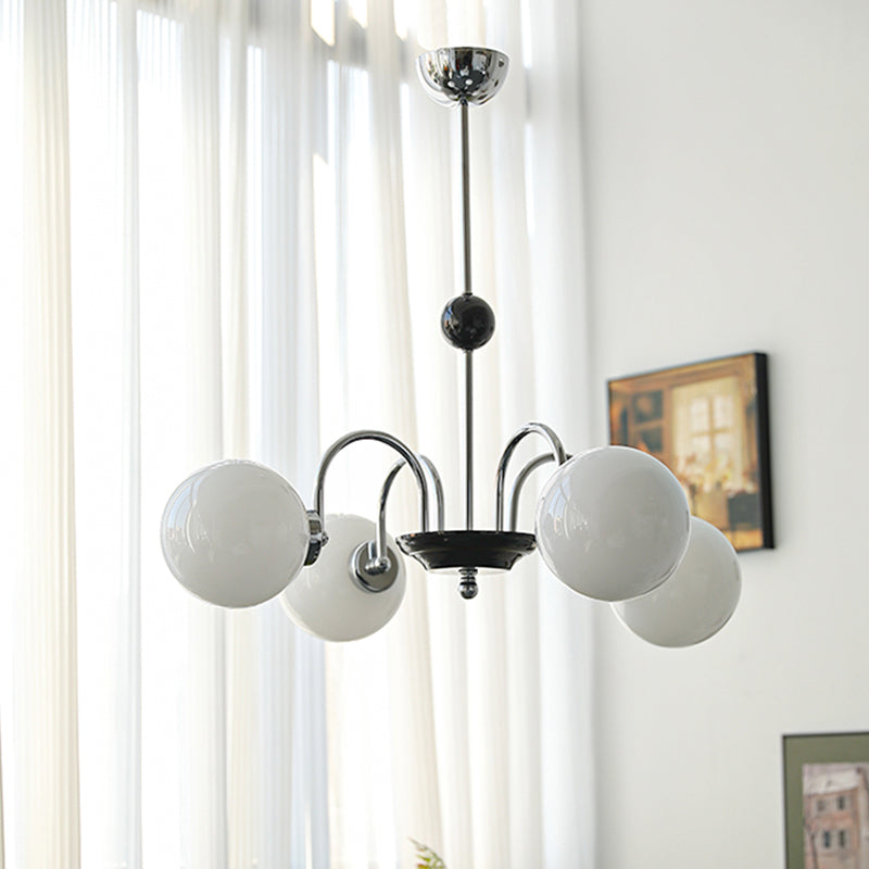 Pendants sphériques Lights Plafond en verre blanc moderne Light pour chambre à coucher