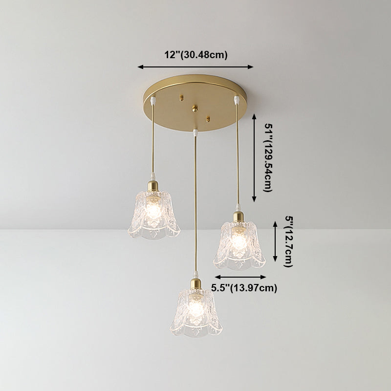 Bar hängende hängende leichte Vintage -Glasdecke Anhänger Licht mit 3 Lichtern