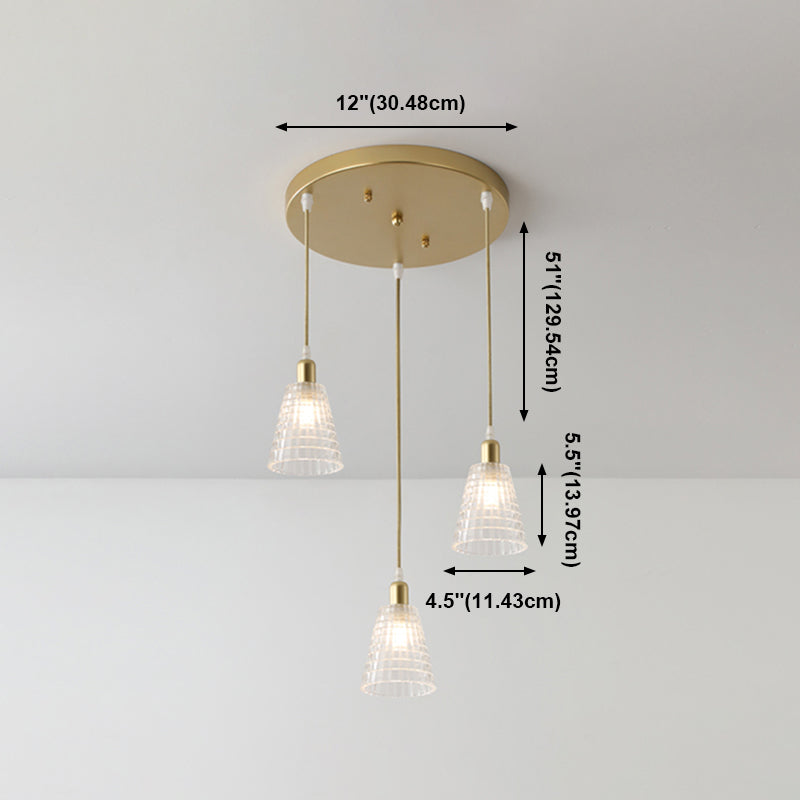 Bar hängende hängende leichte Vintage -Glasdecke Anhänger Licht mit 3 Lichtern