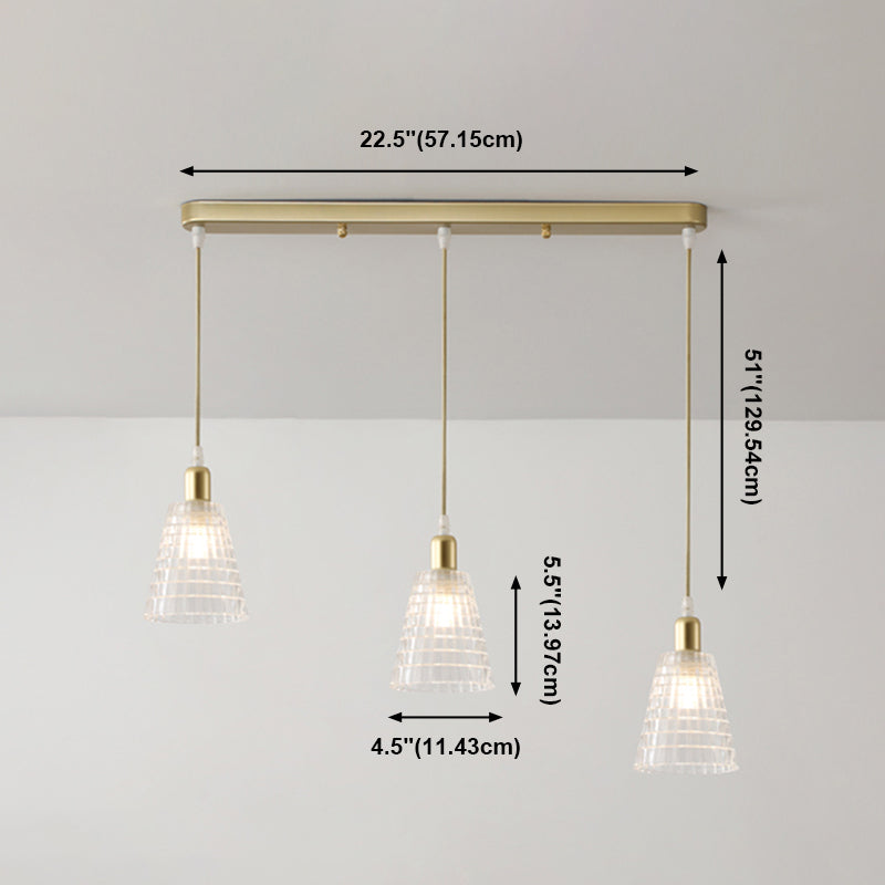 Barra sospesa a sospensione Luce in vetro vintage Luce a sospensione con 3 luci