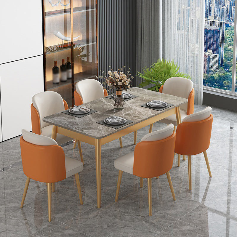 1/2/7 Pcs Metal Glam Dining Room Set with Rectangle Table Dinette Set