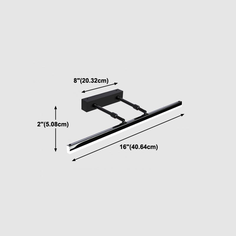 Lámparas de pared lineal de estilo moderno 1 Metal 1 luces de espejo LED de luz