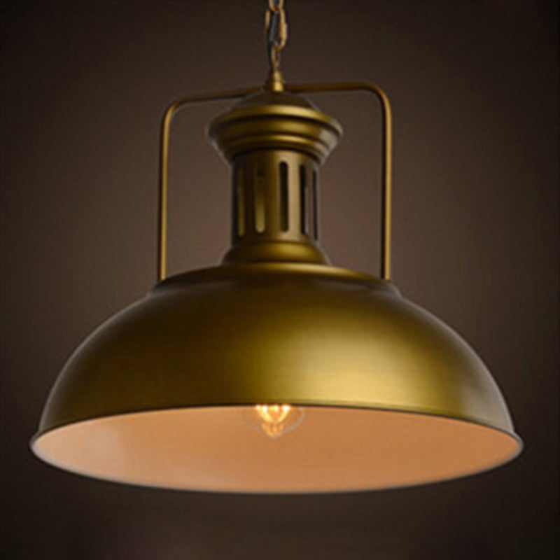 Forma de la forma colgante del tazón Estilo industrial Metal 1 Lámpara colgante de luz para restaurante
