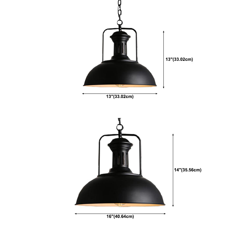 Bowl Shape Hanging Lighting Industrial Style Metal 1 Light Hanging Lamp for Restaurant