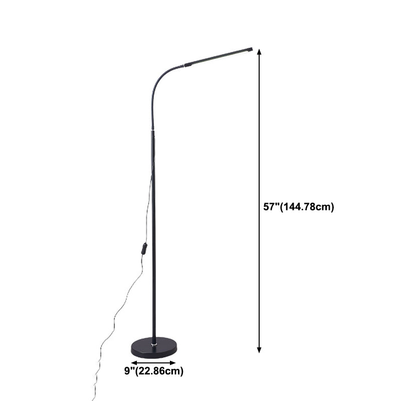 Luz de metal de forma lineal Luz de piso moderna de 1 luces de lámpara