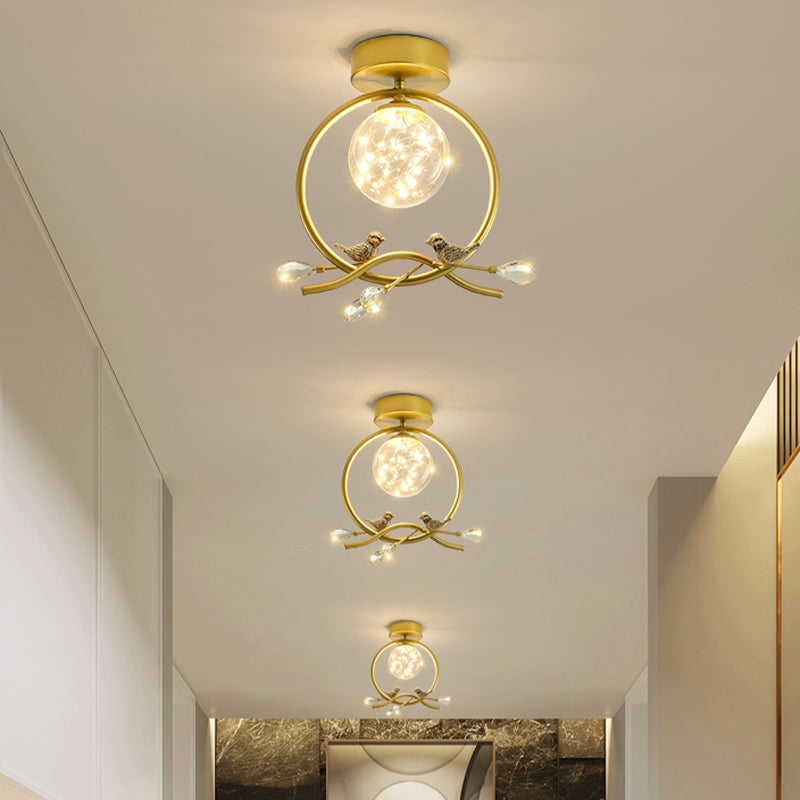 Nordic Starry Glass Ball Ceiling Light LED Flush Mount Light for Hallway