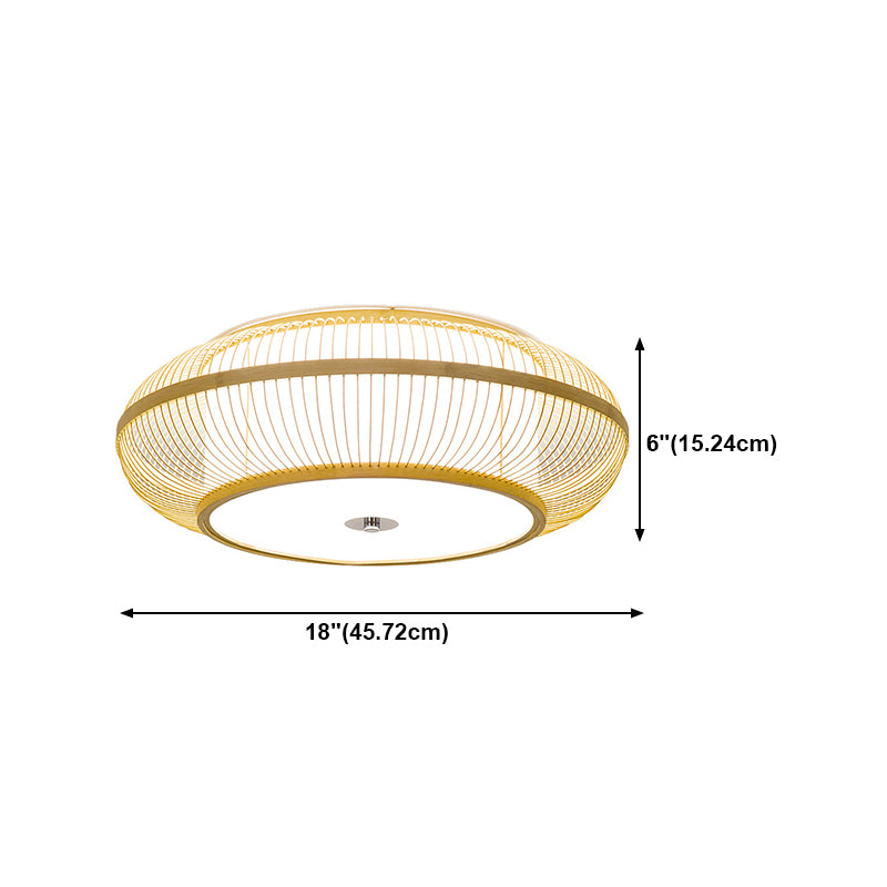 Asia Circle Inbouwplafondlamp Bamboe Inbouwverlichting voor slaapkamer