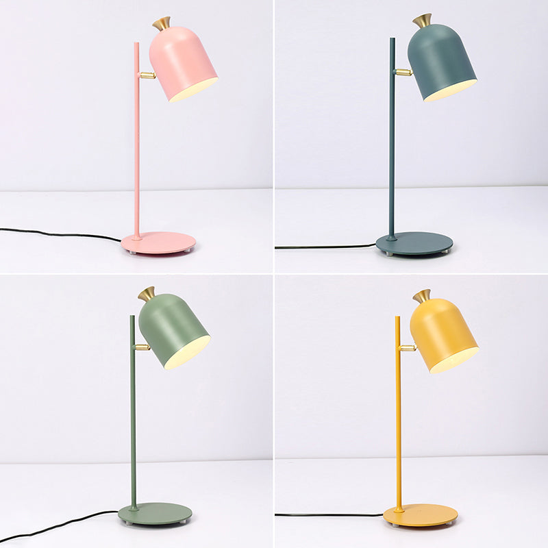 Metal Shaded Night Table Lamp Minimalist-Style Table Light for Bedside