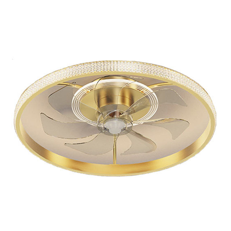 Metal Circular Ceiling Fan Lamp Simplicity Style LED Ceiling Mounted Light