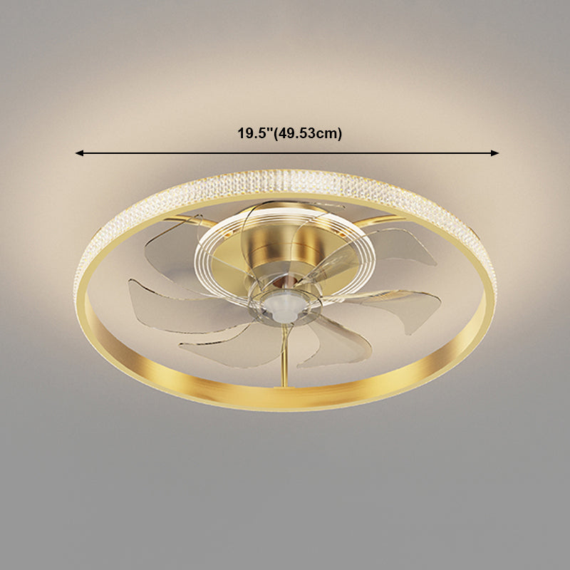 Metal Circular Ceiling Fan Lamp Simplicity Style LED Ceiling Mounted Light