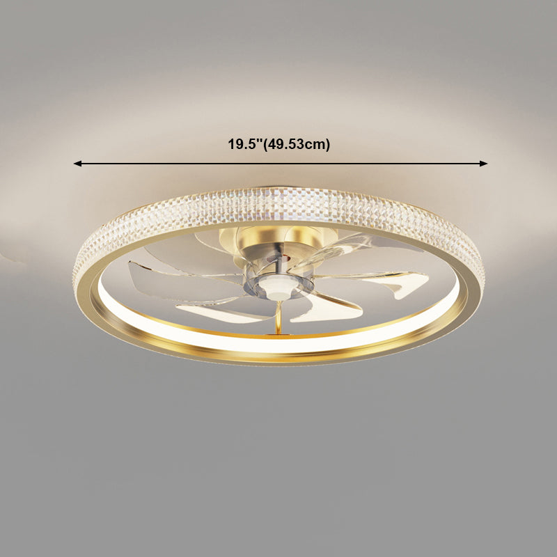 Metal Circular Ceiling Fan Lamp Simplicity Style LED Ceiling Mounted Light