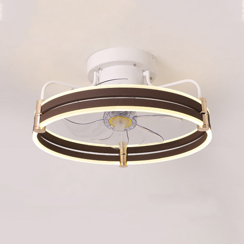 LED Ceiling Fan Lamp Minimalist Style Metal Flush Mount Ceiling Light for Bedroom