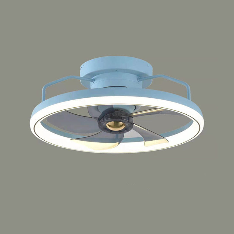 LED Ceiling Fan Lamp Minimalist Style Metal Flush Mount Ceiling Light for Bedroom