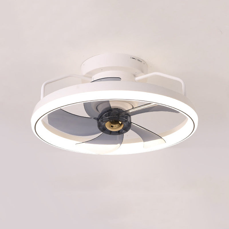 LED Ceiling Fan Lamp Minimalist Style Metal Flush Mount Ceiling Light for Bedroom