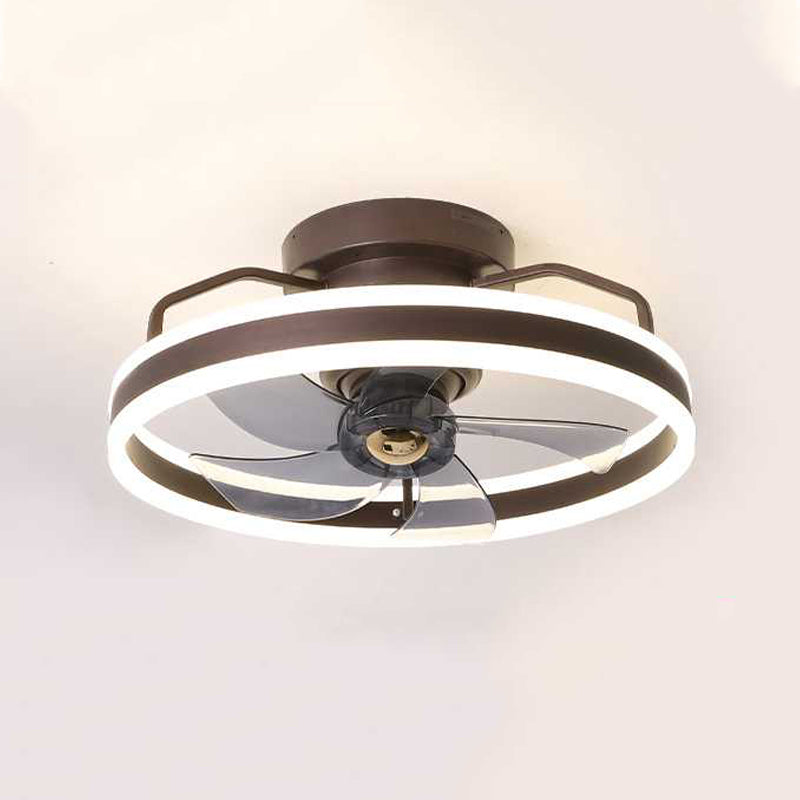 LED Ceiling Fan Lamp Minimalist Style Metal Flush Mount Ceiling Light for Bedroom