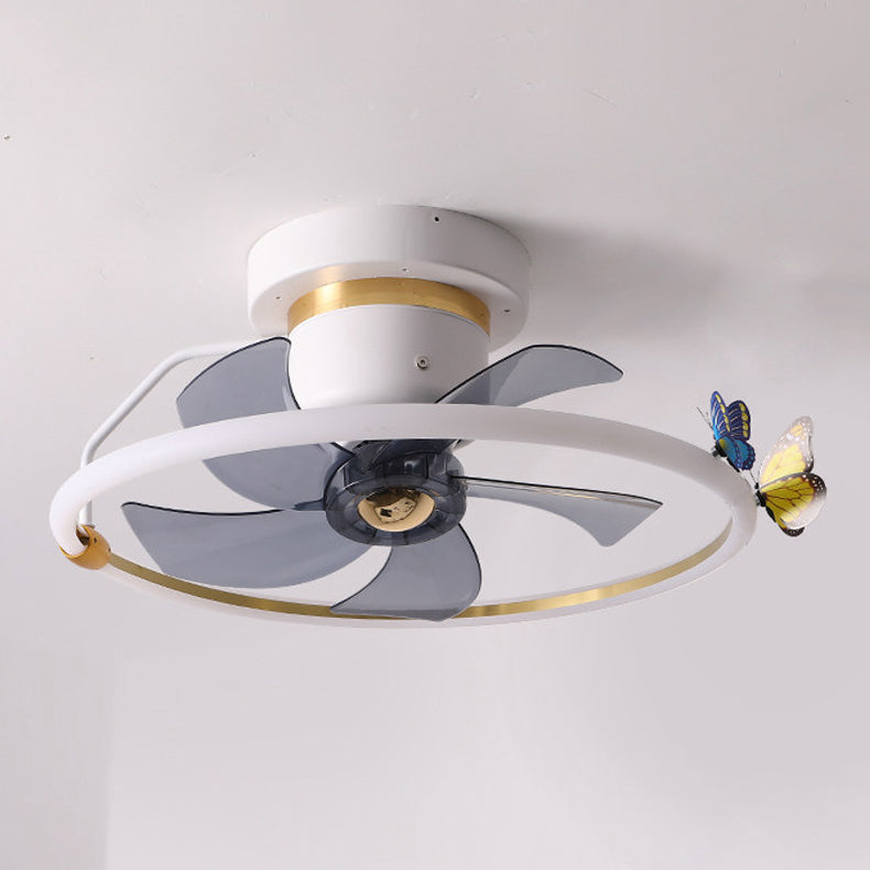 LED Ceiling Fan Lamp Minimalist Style Metal Flush Mount Ceiling Light for Bedroom