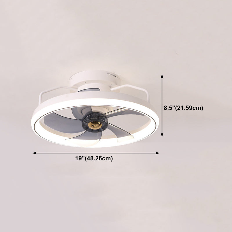 LED Ceiling Fan Lamp Minimalist Style Metal Flush Mount Ceiling Light for Bedroom